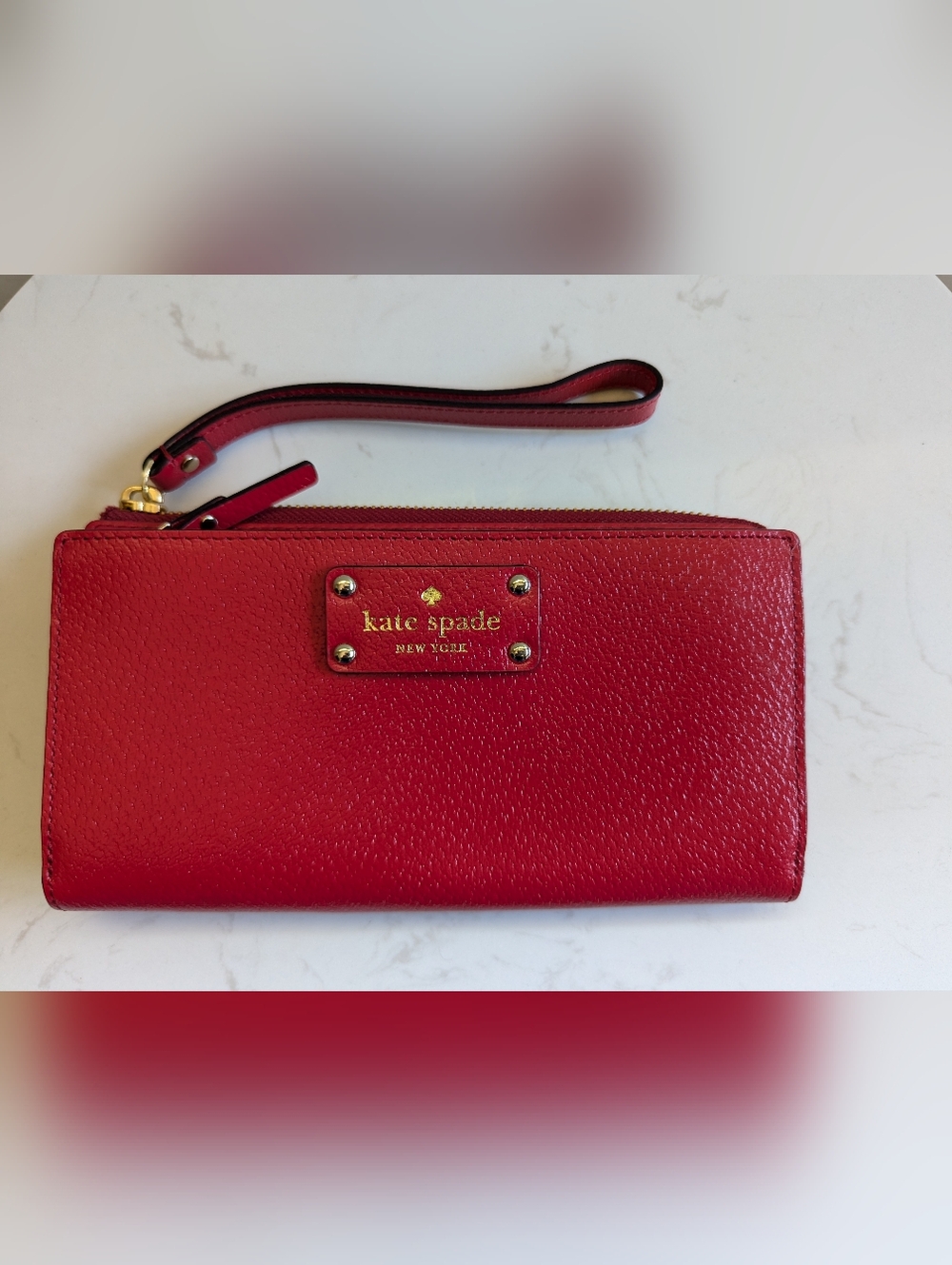 New Kate Spade Red Layton Wellesley Wristlet Wallet
